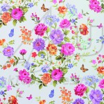 Lunch napkins 33 x 33 3-ply 1/4 fold Flowers KW-100 - 20 pcs