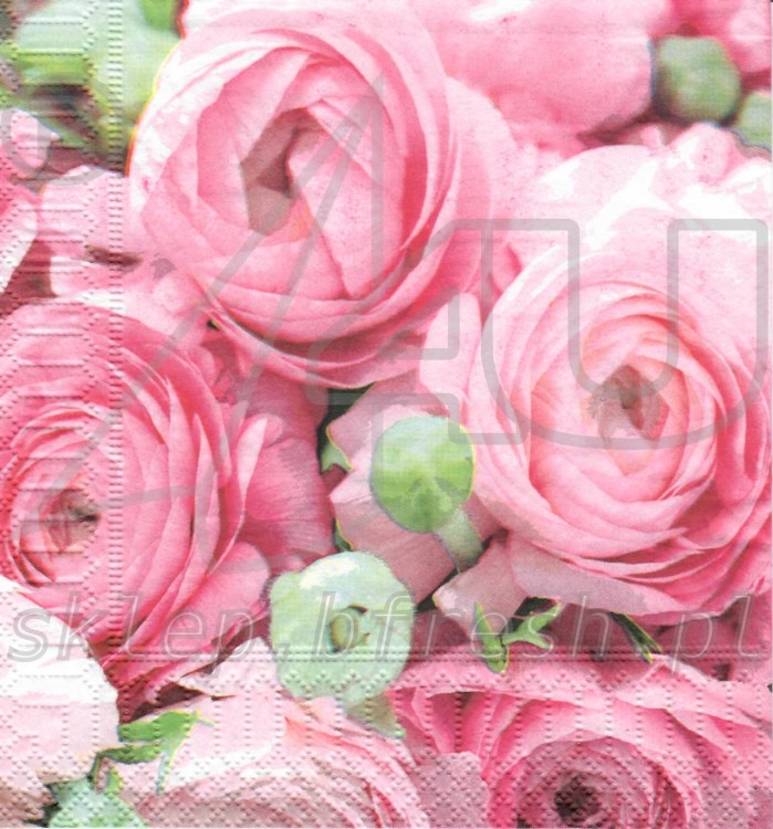 Lunch napkins 33 x 33 cm 3-ply 1/4 fold Flowers KW-073
