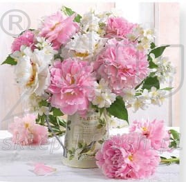 Lunch napkins 33 x 33 cm 3-ply 1/4 fold Flowers KW-110