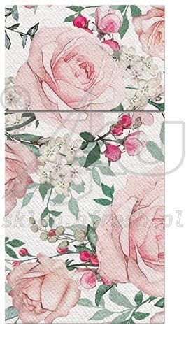 Airlaid cutlery pockets 40 x 40 cm Gorgeous Roses