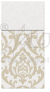 Airlaid cutlery pockets 40 x 40 cm Portuguese Tiles Gold