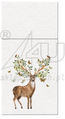 Airlaid cutlery pockets 40 x 40 cm Forest Antlers