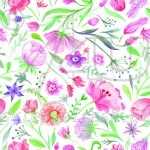 Lunch napkins 33 x 33 3-ply 1/4 fold Flowers KW-106 - 20 pcs