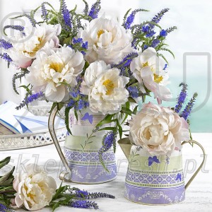 Lunch napkins 33 x 33 cm 3-ply 1/4 fold Flowers KW-119