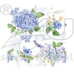 Lunch napkins 33 x 33 3-ply 1/4 fold Flowers KW-108 - 20 pcs