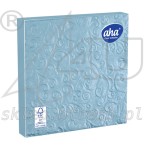 Embossed napkins 33 x 33 cm 3-ply 1/4 fold Blue - Pearl 15 pcs