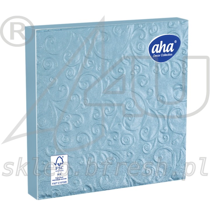 Embossed napkins 33 x 33 cm 3-ply 1/4 fold Blue - Pearl