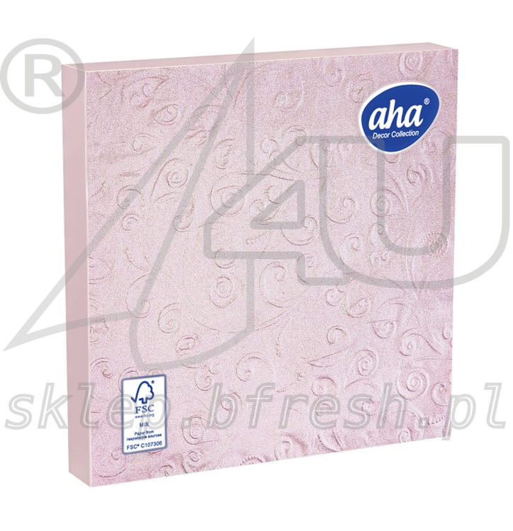 Embossed napkins 33 x 33 cm 3-ply 1/4 fold Pink - Pearl