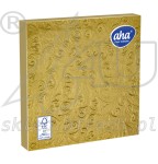 Embossed napkins 33 x 33 cm 3-ply 1/4 fold Gold 15 pcs