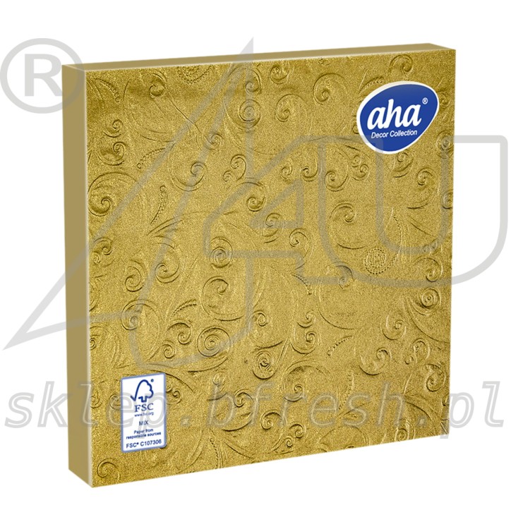 Embossed napkins 33 x 33 cm 3-ply 1/4 fold Gold