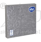 Embossed napkins 33 x 33 cm 3-ply 1/4 fold Silver 15 pcs