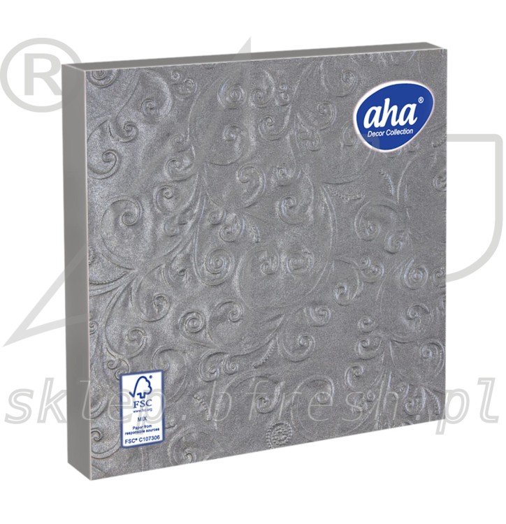Embossed napkins 33 x 33 cm 3-ply 1/4 fold Silver
