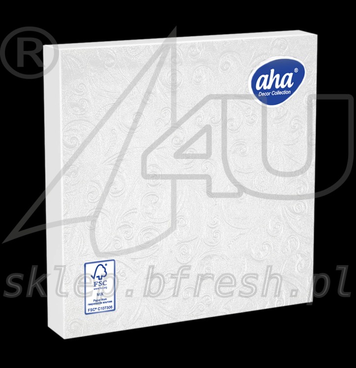 Embossed napkins 33 x 33 cm 3-ply 1/4 fold White - Pearl