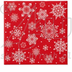 Airlaid napkins 40 x 40 cm Snowflakes Red 50 pcs