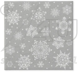 Airlaid napkins 40 x 40 cm Snowflakes Silver 50 pcs