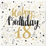 Airlaid napkins 40 x 40 cm Gold Birthday 18 - 50 pcs
