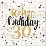 Airlaid napkins 40 x 40 cm Gold Birthday 30 - 50 pcs