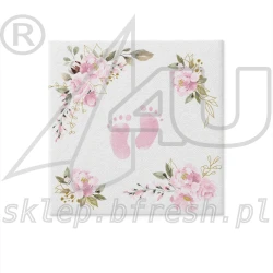 Airlaid napkins 40 x 40 cm Baby Feet Light Pink 50 pcs