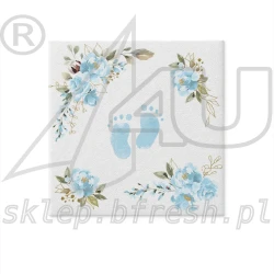 Airlaid napkins 40 x 40 cm Baby Feet Light Blue 50 pcs