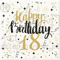 Airlaid napkins 40 x 40 cm Gold Birthday 18 - 50 pcs