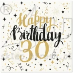 Airlaid napkins 40 x 40 cm Gold Birthday 30 - 50 pcs