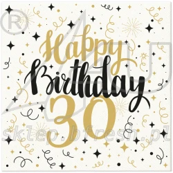 Airlaid napkins 40 x 40 cm Gold Birthday 30 - 50 pcs
