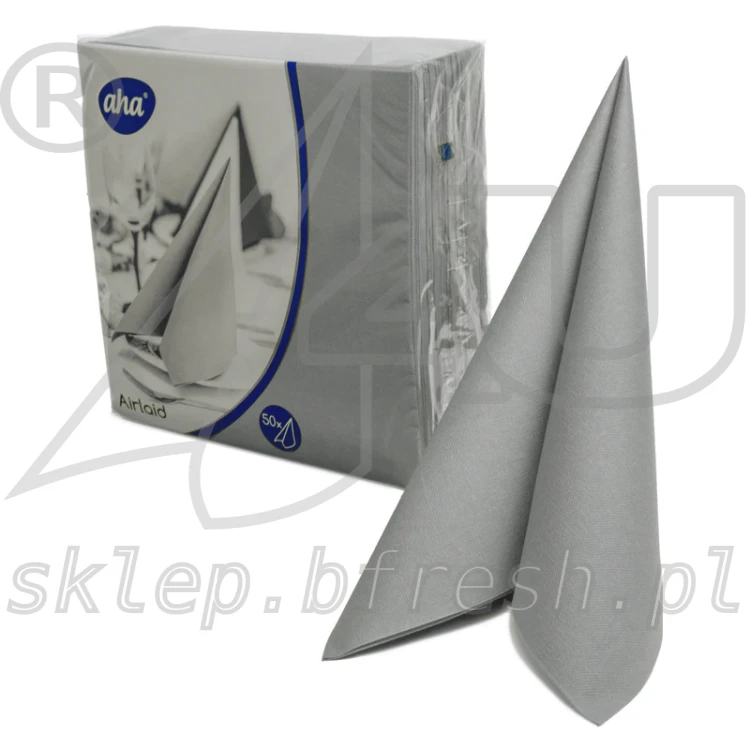 Serwetki flizelinowe Airlaid Hanke Tissue AHA 40 × 40 cm szare 50 szt