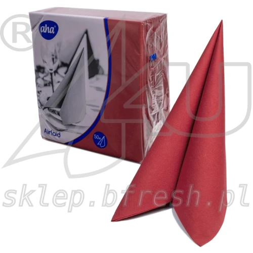 Serwetki flizelinowe Airlaid Hanke Tissue AHA 40 × 40 cm bordowe 50 szt