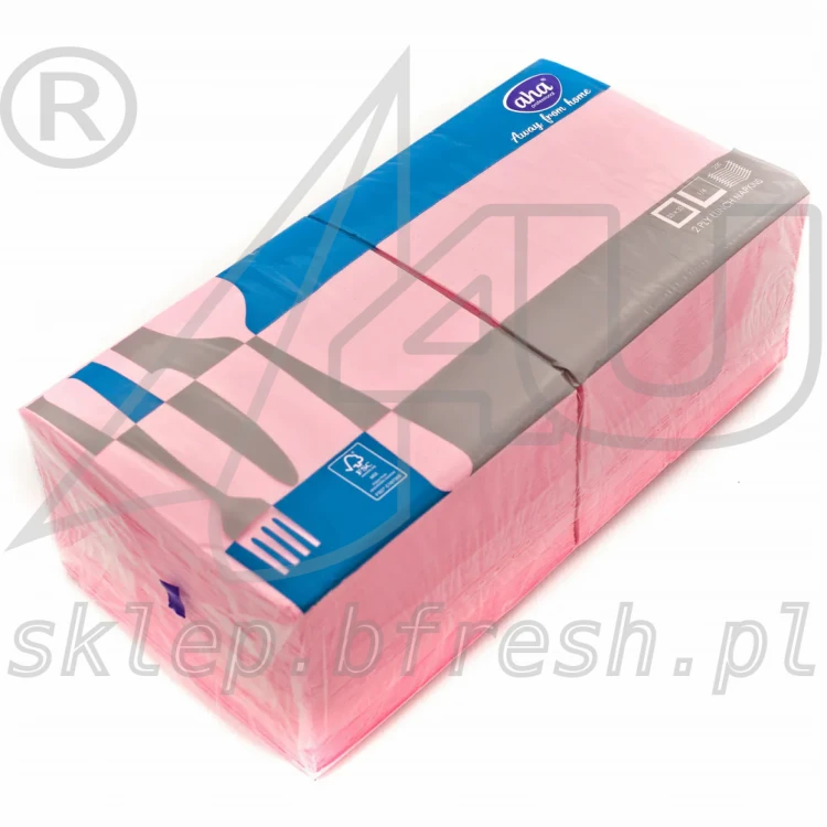 Serwetki papierowe Hanke Tissue AHA 33 x 33 cm 2w różowe 250 szt