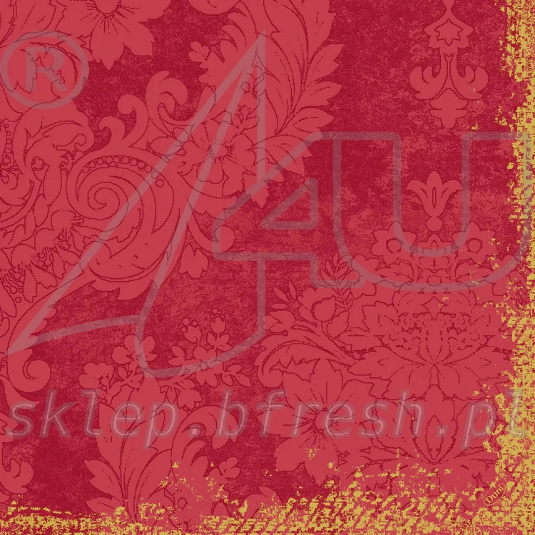 Serwetki papierowe Duni Classic 40 x 40 cm 4w bordowo - złote z ornamentem
