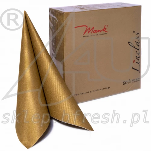 Serwetki flizelinowe Airlaid Mank 40 x 40 cm złote 50 szt