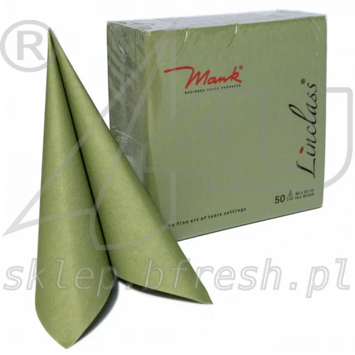 Serwetki flizelinowe Airlaid Mank 40 x 40 cm oliwkowe 50 szt