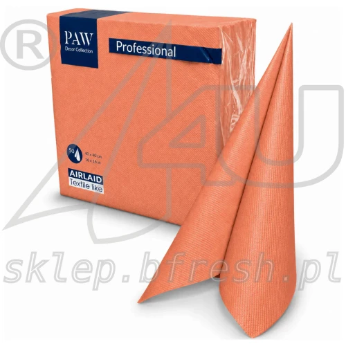 Serwetki flizelinowe Airlaid Paw 40 x 40 cm pomarańczowe 50 szt