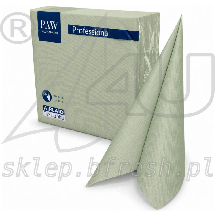 Serwetki flizelinowe Airlaid Paw 40 x 40 cm pistacjowe 50 szt