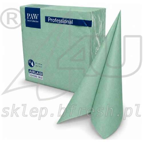 Serwetki flizelinowe Airlaid Paw 40 x 40 cm jasnomiętowe 50 szt