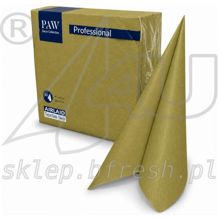 Serwetki flizelinowe Airlaid Paw 40 x 40 cm oliwkowe 50 szt