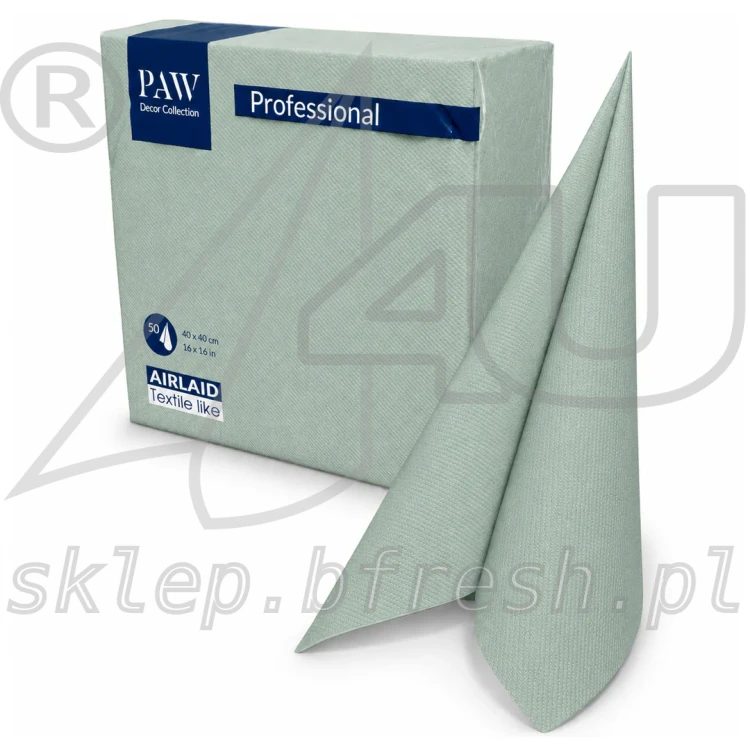 Serwetki flizelinowe Airlaid Paw 40 x 40 cm jasnozielone 50 szt
