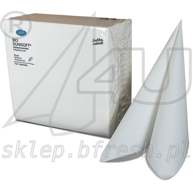 Serwetki flizelinowe Airlaid Duni 40 × 40 cm białe