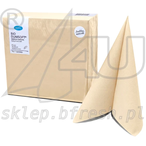 Serwetki flizelinowe Airlaid Bio-Dunisoft 40 × 40 cm kremowe 60 szt