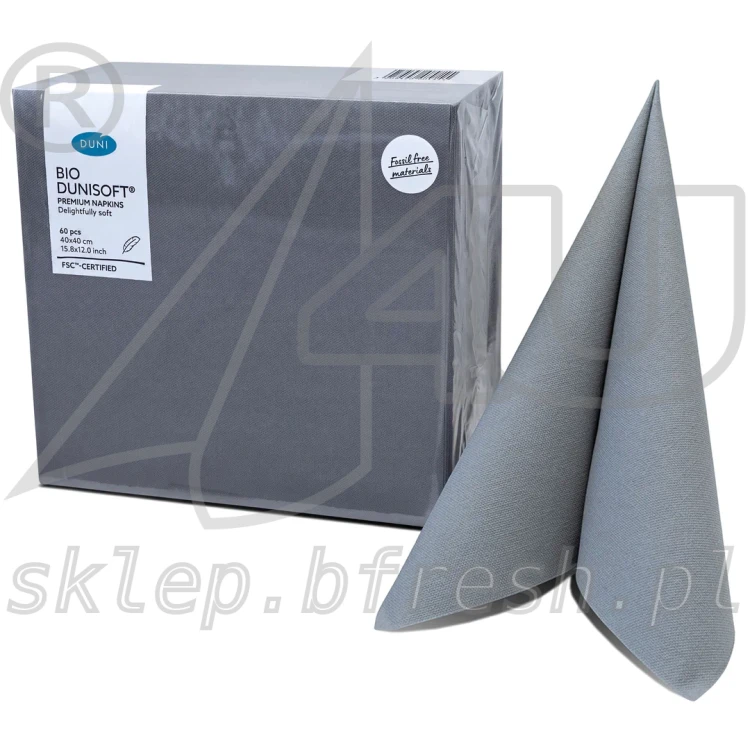 Serwetki flizelinowe Airlaid Bio-Dunisoft 40 × 40 cm szare 60 szt
