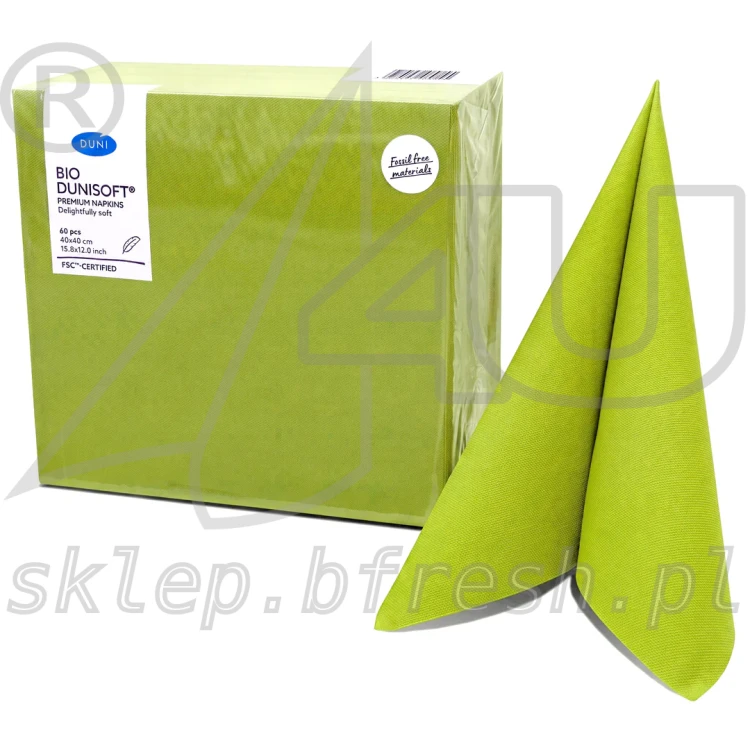 Serwetki flizelinowe Airlaid Bio-Dunisoft 40 x 40 cm kiwi 60 szt