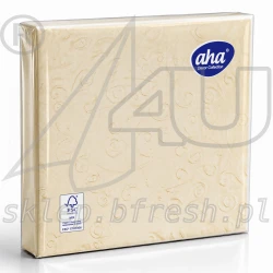 Embossed napkins 33 x 33 cm 3-ply 1/4 fold Champagne - Pearl 15 pcs