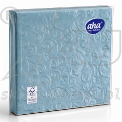 Embossed napkins 33 x 33 cm 3-ply 1/4 fold Blue - Pearl 15 pcs