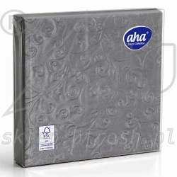 Embossed napkins 33 x 33 cm 3-ply 1/4 fold Silver 15 pcs