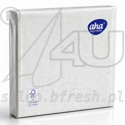 Embossed napkins 33 x 33 cm 3-ply 1/4 fold White - Pearl 15 pcs
