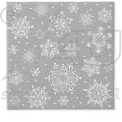 Airlaid napkins 40 x 40 cm Snowflakes Silver 50 pcs