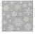 Srebrne serwetki flizelinowe PAW Snowflakes Silver 40×40 cm z białymi śnieżynkami o różnych kształtach i rozmiarach