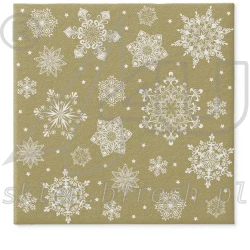 Airlaid napkins 40 x 40 cm Snowflakes Gold 50 pcs
