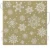 Złote serwetki flizelinowe PAW Snowflakes Gold 40×40 cm ozdobione białymi śnieżynkami o zróżnicowanych kształtach